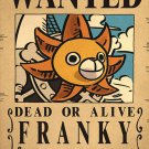 Anime One Piece Wanted Posters Dead Or Alive Franky Figures Wall Decor Sticker Toys
