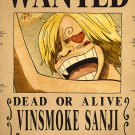 Anime One Piece Wanted Posters Dead Or Alive Vinsmoke Sanji Figures Wall Decor Sticker Toys