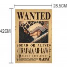 Anime One Piece Wanted Posters Dead Or Alive Trafalgar Law Figures Wall Decor Sticker Toy