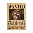 Anime One Piece Wanted Posters Dead Or Alive Marshall D Teach Figures Wall Decor Sticker Toy