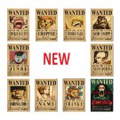 Set 10PCS One Piece Wanted Posters Figures Gear 5 Luffy Sun God Vintage Decoration Toy