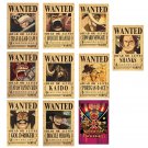 Set 10PCS One Piece Wanted Posters Figures Luffy Sun God Vintage Decoration Toy