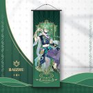 Genshin Impact Baizhu Scroll Canvas Painting Anime Poster Home Decor Wall Size 20x75cm