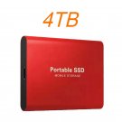 SSD 4TB High Speed External Hard Drive Type-C Interface Drive Mass Storage, Red