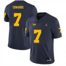 Michigan Wolverines Donovan Edwards Jersey Men's #7 College Football Game Navy