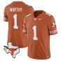 Men Xavier Worthy Jersey #1 Texas Longhorn Vapor Limited College Texas Orange