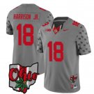 Men's Ohio State Buckeyes Marvin Harrison Jr Jersey #18 Alternate 2023 Gray