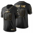 Men's Kansas City Chiefs Custom Jersey Black Golden 2020 100th Season Sewn