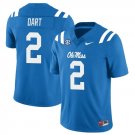 Men's Jaxson Dart Jersey #2 Ole Miss Rebels Football All Stitched Blue