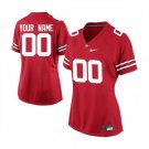 Women Ohio State Buckeyes Custom Name Number Jersey Red Football