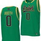 Men's Carey Booth Jersey #0 Notre Dame Fighting Irish Basketball Uniform Green