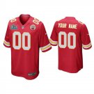 Men's Kansas City Chiefs Custom Jersey Red Super Bowl LIV Game Football