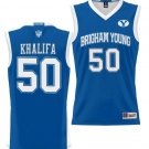 Men's Aly Khalifa Jersey Blue #50 BYU Cougars NIL Basketball College Jersey