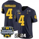Men's Jim Harbaugh Jersey #4 Michigan Wolverines Vapor Limited Football 2024