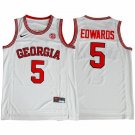 Men's Georgia Bulldogs #5 Anthony Edwards NCAA Basketball Jersey White