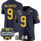 Men's Wolverines 9 J.J. McCarthy Navy 2024 With 2025 National Champions Jerseys