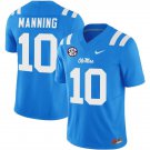 Men's Eli Manning Jersey #10 Ole Miss Rebels Football Vapor Limited Powder Blue