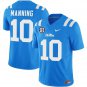 Men's Eli Manning Jersey #10 Ole Miss Rebels Football Vapor Limited Powder Blue
