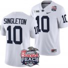 Men's Nicholas Singleton Jersey #10 Penn State Peach Bowl Patch 2024 College White