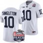 Men's Nicholas Singleton Jersey #10 Penn State Peach Bowl Patch 2024 College White