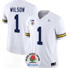 Men's Michigan Wolverines #1 Roman Wilson 2023 White Rose