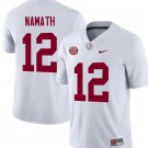 Men's Alabama Crimson Tide #12 Joe Namath White Stitched Jersey