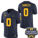 Men's Michigan Wolverines 0 Mike Sainristil Navy National Champion