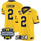 Men's Blake Corum Jersey #2 Michigan Wolverines 2024 National Champions