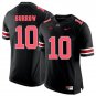 Men's Ohio State Buckeyes #10 Joe Burrow Blackout College Football Jersey