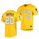 LSU Tigers #20 Paul Skenes Gold 2023 College World Series Stitched Baseball