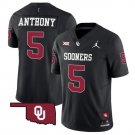Men's Andrel Anthony Jersey #5 Oklahoma Sooners Vapor Limited Black