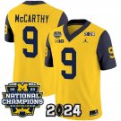 Men's JJ McCarthy Jersey #9 Michigan Wolverines 2024 National Champions Patch