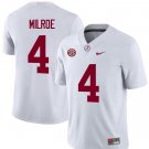 Men's Alabama Crimson Tide #4 Jalen Milroe White Stitched