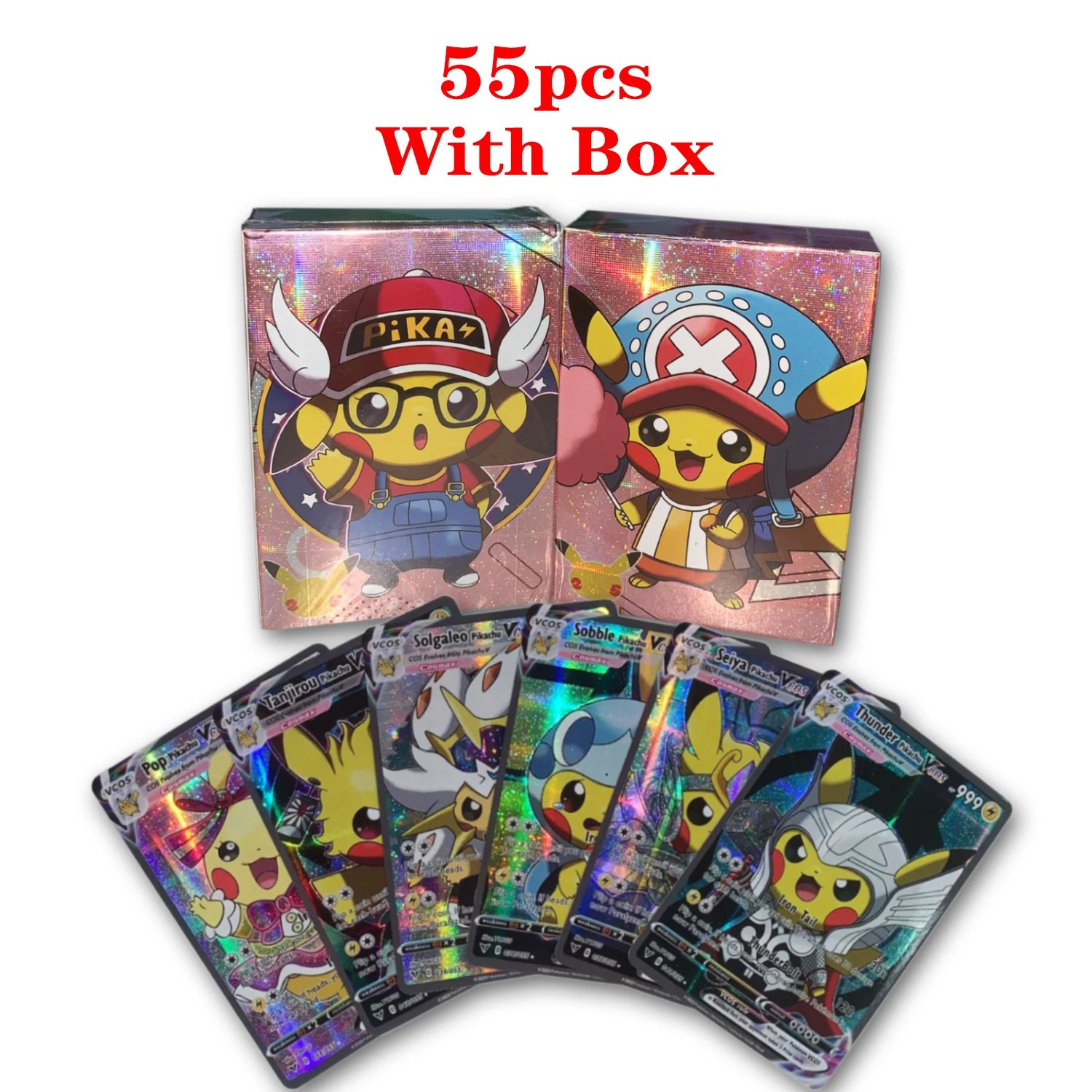 55 PCS Box New Pokemon English Anime Cards Cosplay Collection Toys Kids Gift