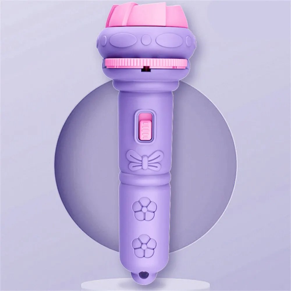 10 Cards Cartoon Projection Flashlight Patterns Creative Children Toy Baby Bedtime, Purple