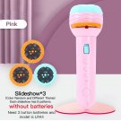 Flashlight Projector Toy Cartoon Creativity Baby Sleeping Story Book, Pink with 3