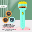 Flashlight Projector Toy Cartoon Creativity Baby Sleeping Story Book, Green with 3
