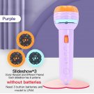 Flashlight Projector Toy Cartoon Creativity Baby Sleeping Story Book, Purple with 3
