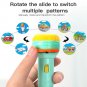 Flashlight Projector Toy Cartoon Creativity Baby Sleeping Story Book, Purple with 3