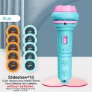Flashlight Projector Toy Cartoon Creativity Baby Sleeping Story Book, New Blue with 10