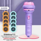 Flashlight Projector Toy Cartoon Creativity Baby Sleeping Story Book, New Purple with 10