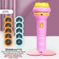 Flashlight Projector Toy Cartoon Creativity Baby Sleeping Story Book, New Pink with 10