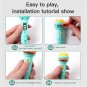 Flashlight Projector Toy Cartoon Creativity Baby Sleeping Story Book, New Pink with 10