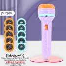 Flashlight Projector Toy Cartoon Creativity Baby Sleeping Story Book, Purple with 10