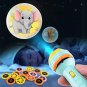 Flashlight Projector Toy Cartoon Creativity Baby Sleeping Story Book, Green with 10