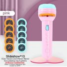 Flashlight Projector Toy Cartoon Creativity Baby Sleeping Story Book, Pink with 10