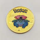Coins Metal Anime Commemorative Golden Pokemon Cards Round Toy Gifts, Venusaur