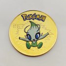 Coins Metal Anime Commemorative Golden Pokemon Cards Round Toy Gifts, Celebi