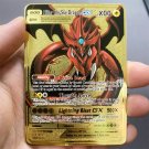 Pokemon Metal SKY DRAGON GX X00 Super Card Golden English Anime Collection Toy