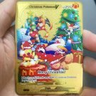 Pokemon Metal CHRISTMAS V Super Card Golden English Anime Collection Toy